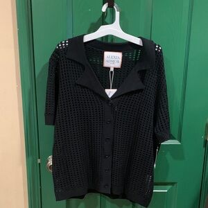 Alexia Admor Black Open-Knit Cardigan